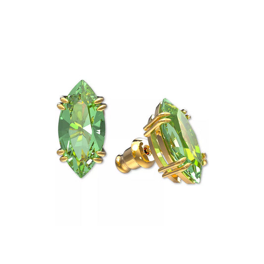 Swarovski Gold-Tone Green Kite-Cut Crystal Stud Earrings