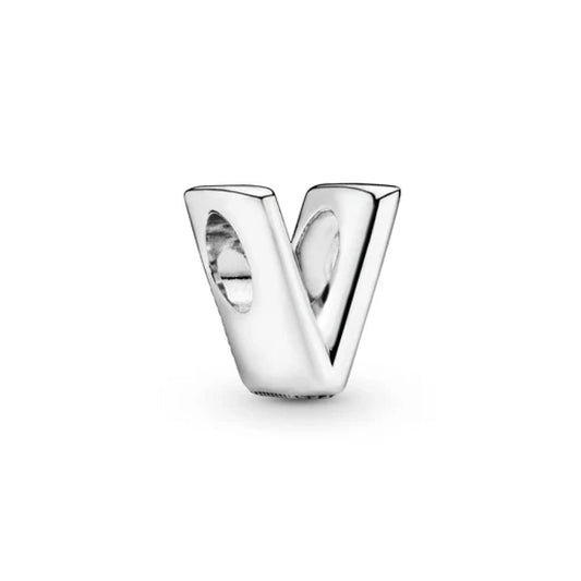 Pandora Moments Letter V silver charm