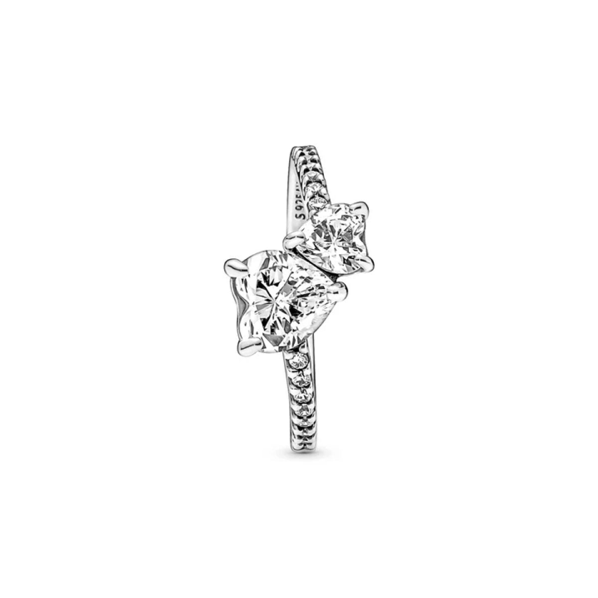 Pandora Timeless Double Heart Sparkling Ring