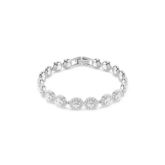 Swarovski Round Cut White Rhodium Plated Una Bracelet