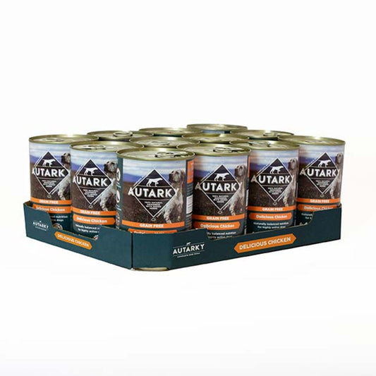 Autarky Adult Delicious Chicken Grain Free Wet Dog Food Cans - 12 x 395g