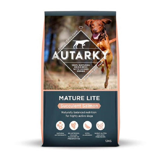 Autarky Mature Lite Succulent Salmon Dry Dog Food - 12Kg