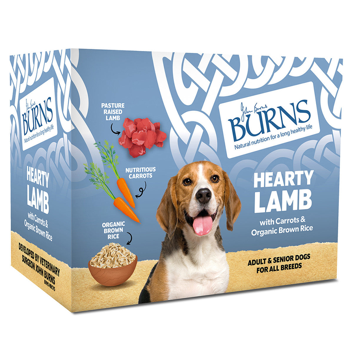 Burns Hearty Lamb with Carrots and Organic Brown Rice Wet Dog Food Trays - 6 x 395g