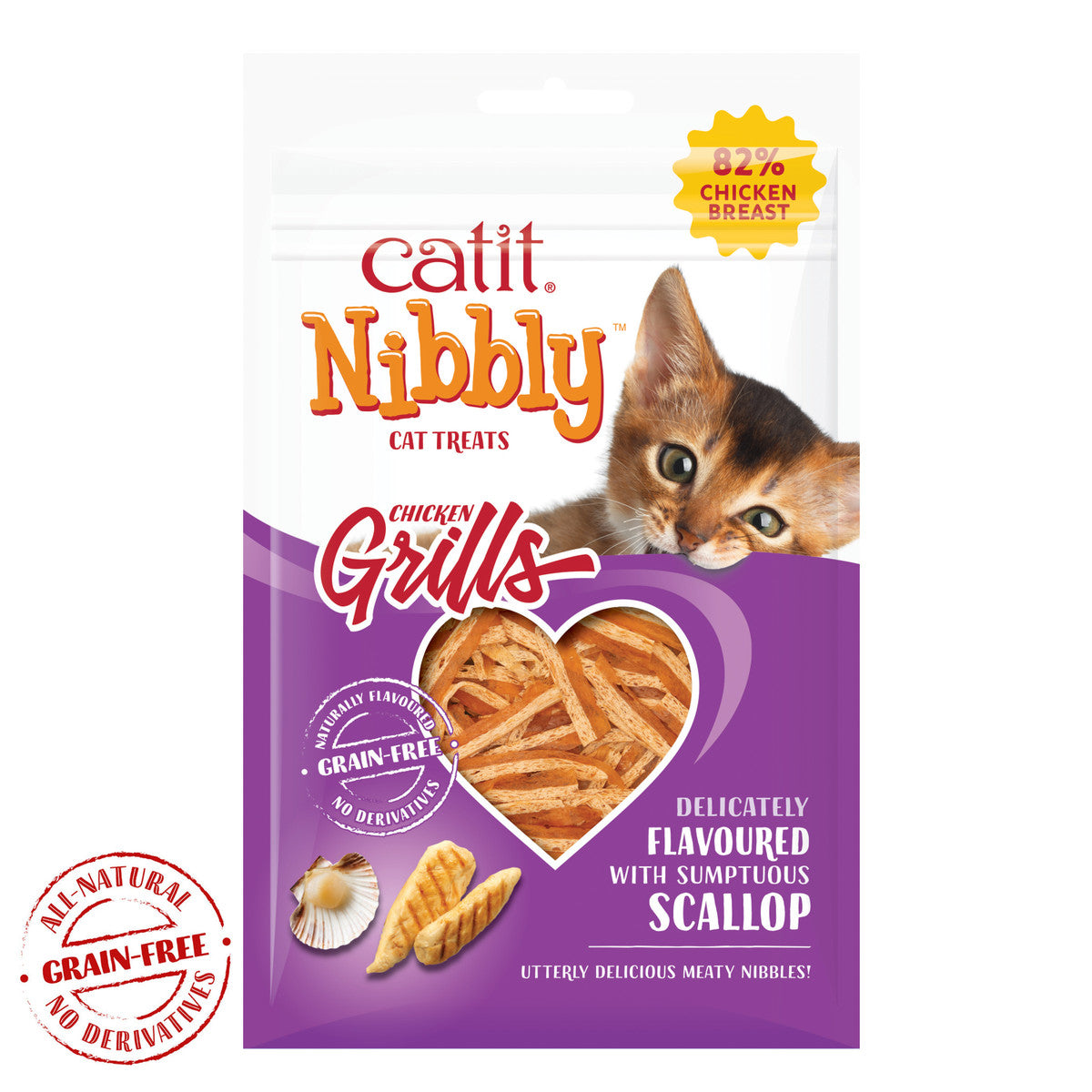 Catit Nibbly Grills Chicken & Scallop Cat Treats - 30g