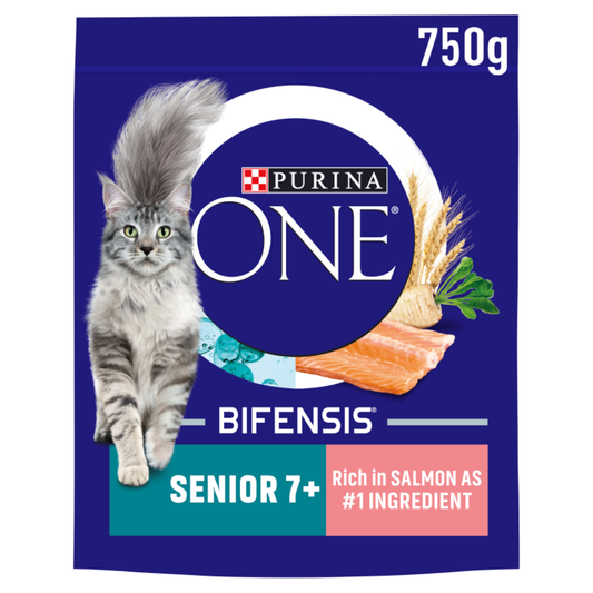 Purina One Senior 7+ Dry Cat Food with Salmon - 750G