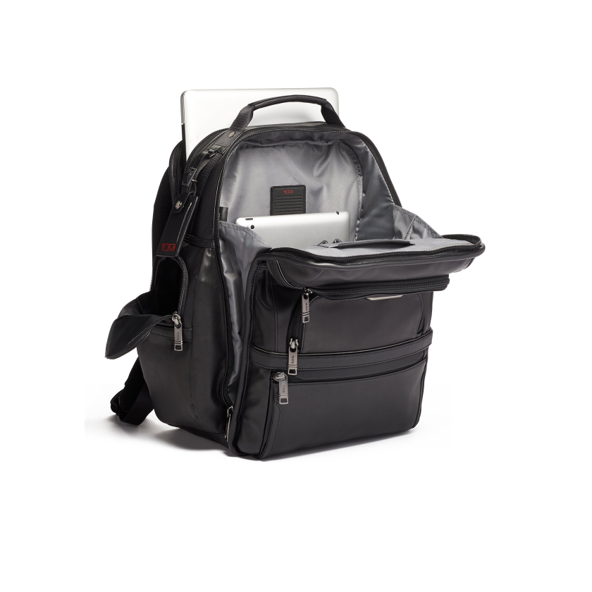 TUMI Alpha 3 Leather Brief Pack 15" Black