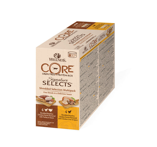 Wellness Core Signature Selects Shredded Multipack Wet Cat Food - 8 x 79g